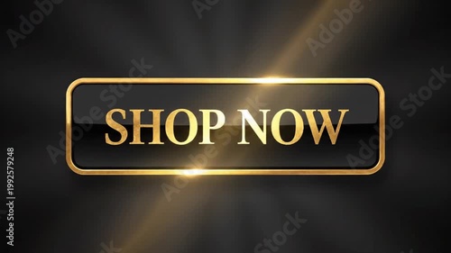 Bold Digital Shop Now Button with Glow Effect for E-commerce