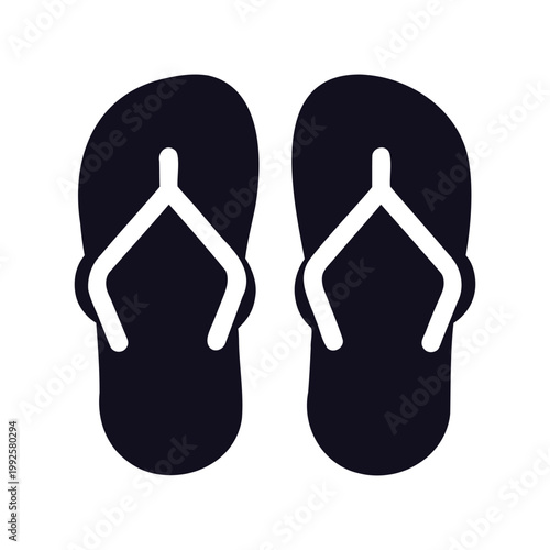 Floating flip flops minimal silhouette vector