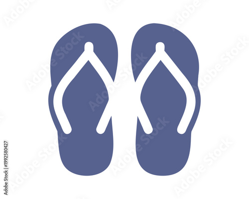Broken strap flip flop silhouette vector