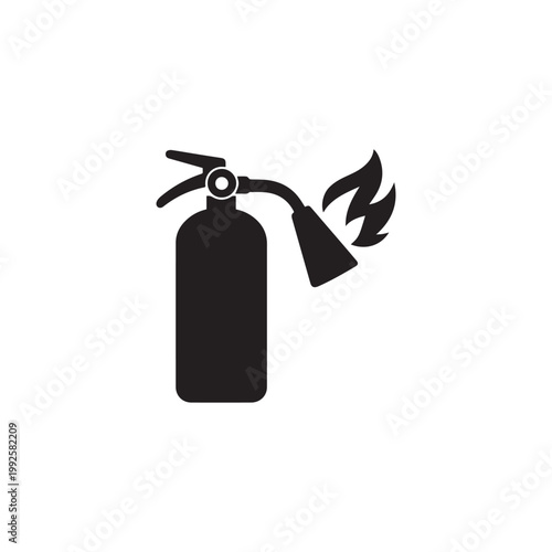 Fire extinguisher icon silhouette vector design art illustration.
