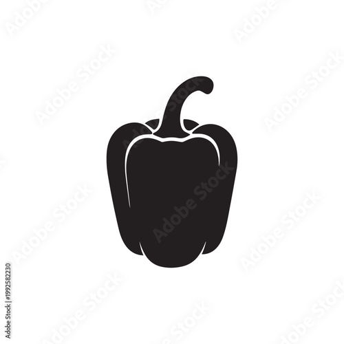 Food green pepper icon silhouette vector design art illustration