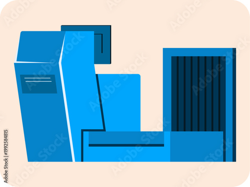 Check-in counter icon. Airport icon. Flat vector icon concept.