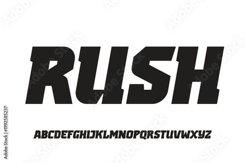 Rush Heavy Italic Sans Font. Powerful Bold Speed Typeface. Impactful Typography for Sports, Action News, Industrial Branding, and Logo Headlines