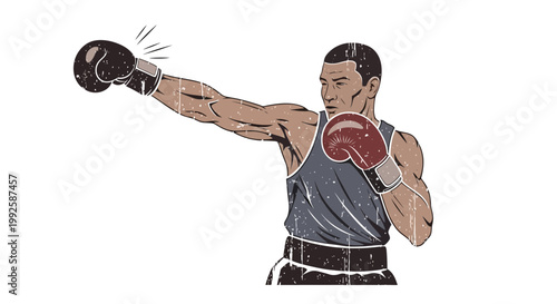 Boxer Punching with Boxing Gloves
