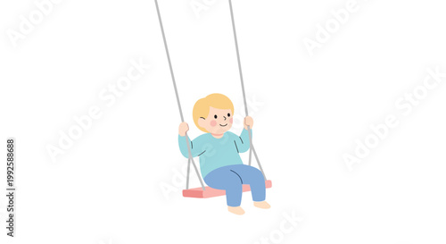 Blond Child on a Swing.