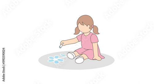 Little girl playing with colorful toys.