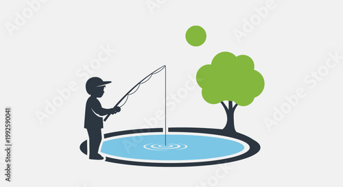 Man fishing with a fishing rod.