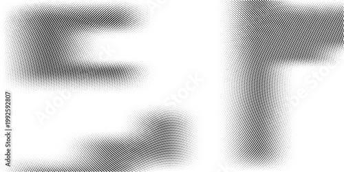 WebHalftone faded gradient texture. Grunge halftone grit background. White and black sand noise wallpaper. Retro pixilated vector backdrop