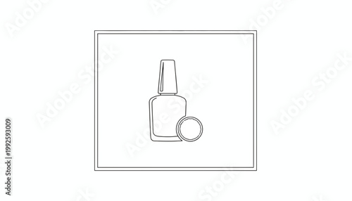 Nail Polish Bottle Icon Outline Vector Illustration