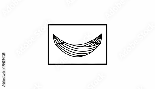 Hammock Icon Vector Illustration - Simple Line Art Design