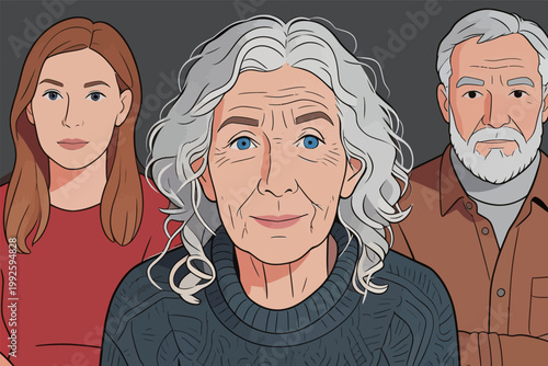 Family members gathered together in a close setting showing connection and shared moments with different generations in focus