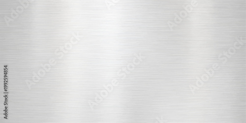 A polished stainless steel plate featuring a brushed silver metal texture and shiny metallic aluminum surface pattern creates a sleek industrial grey titanium background sheet