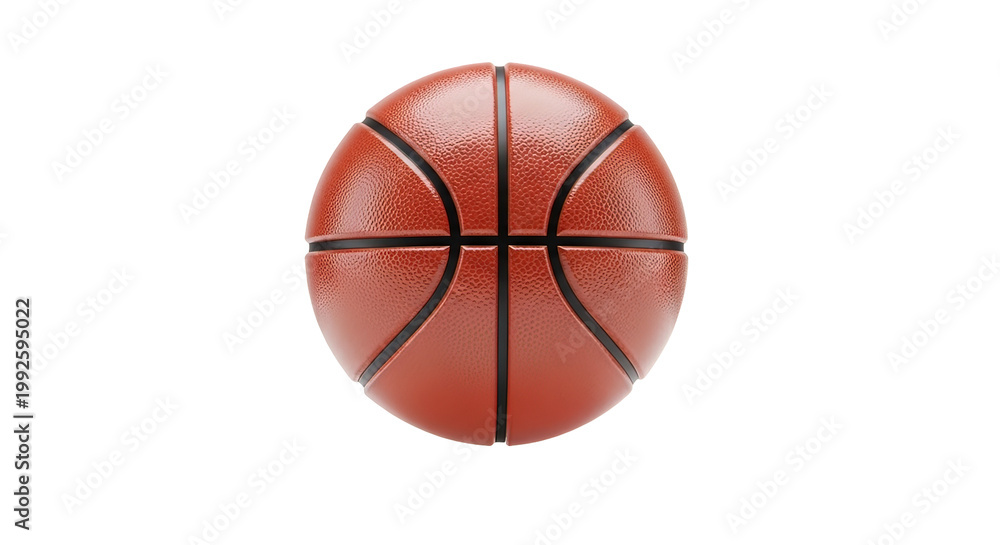 Fototapeta premium Isolated Basketball with Black Stitching Details.