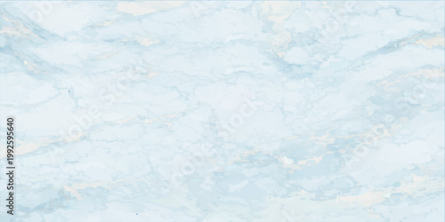 An abstract blue watercolor background features a white frosty ice texture and winter marble patterns to create a cold nature wallpaper resembling a snowy sky or paper surface