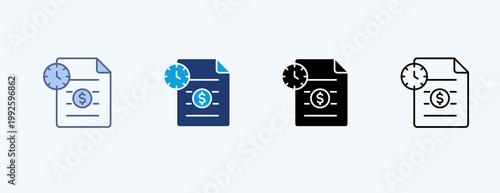 Tax Management Multiple Icon Illustration Vector