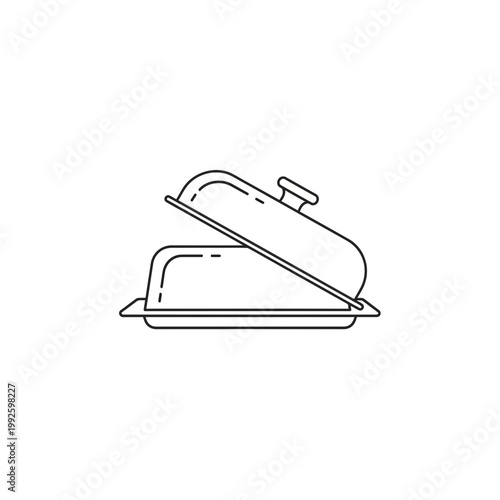 Butter dish icon illustration simple vector outline