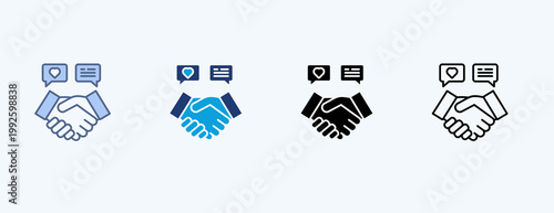 Customer Relationship Multiple Icon Illustration Vector