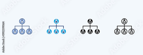 Hierarchy Structure Multiple Icon Illustration Vector