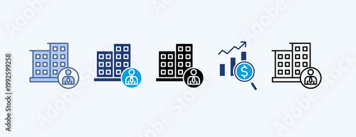 Corporate Multiple Icon Illustration Vector