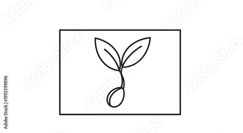 Sprouting Seedling Icon: New Growth, Beginning, Life Cycle, Nature, Organic, Plant Development