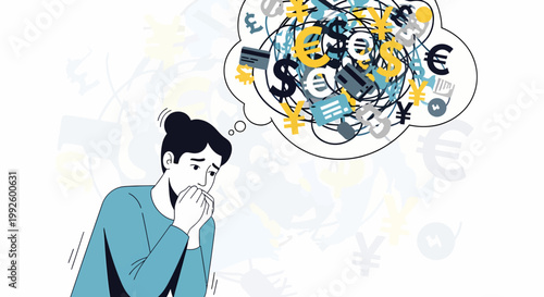 Businessman thinking about financial problems.