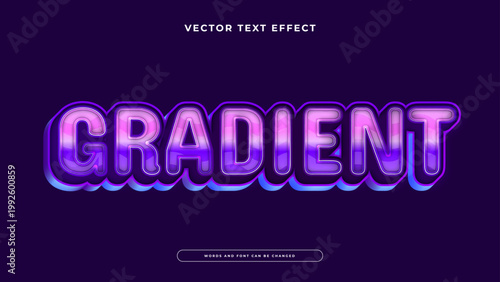 Elegant 3D purple and violet layered text effect with smooth curves and a glossy finish