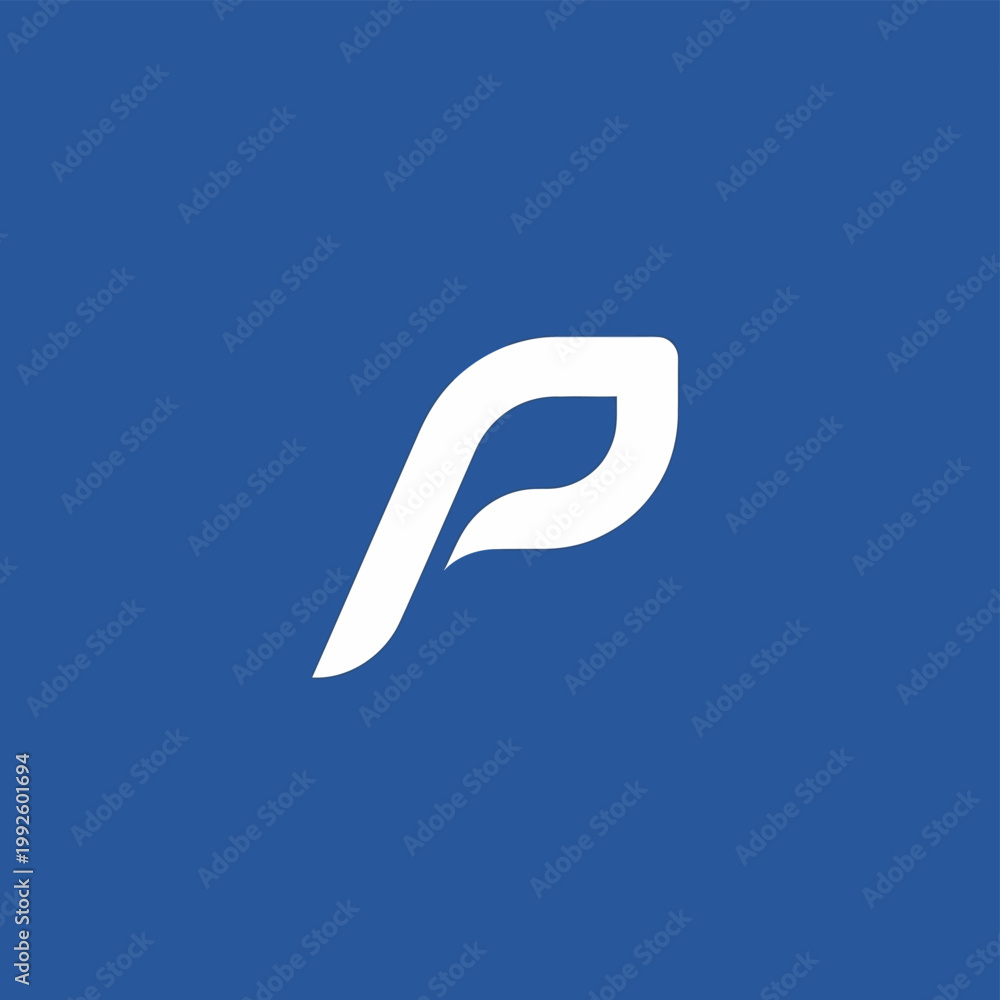 Obraz premium Abstract White Shape on Blue Background.
