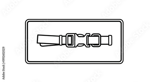 Seatbelt Buckle Clasp Fastener Icon Vector Illustration