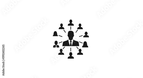 A person icon surrounded by connected people.