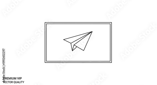 Paper Airplane Flying in a Rectangle Frame - Business Travel Concept