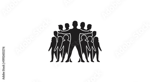 A group of people standing together united.