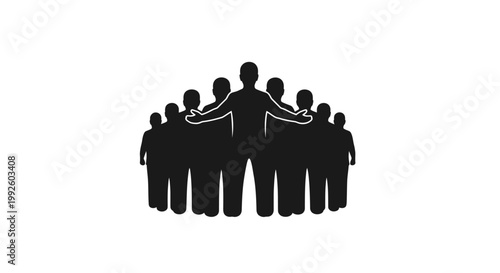 a group of people standing together.