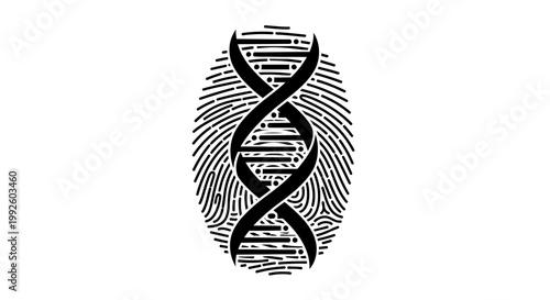 DNA double helix fingerprint genetic code.