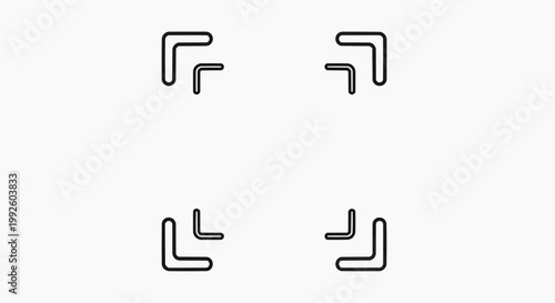 A graphic illustration of four connected line segments forming shapes.