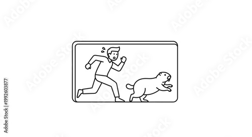 Man Running Away From Groundhog