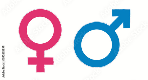 Interlinked Male and Female Gender Symbols Representing Unity and Identity.