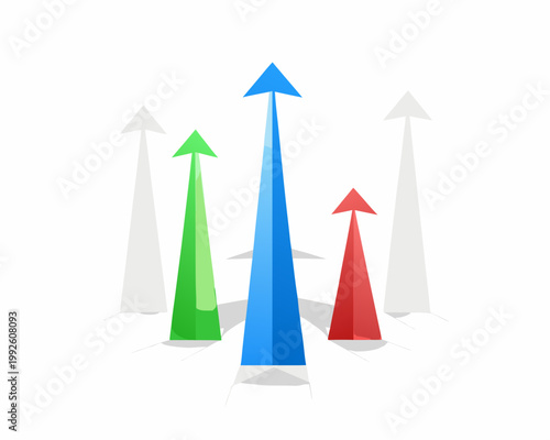Colorful arrows pointing upwards representing growth and positive direction