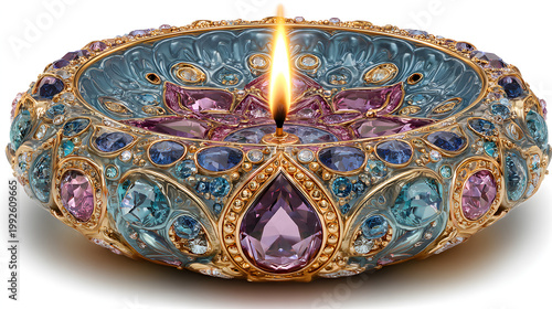 An isolated antique wooden box featuring a brown wood pattern with gold metal ornaments and decorative fish art carvings makes a unique souvenir object