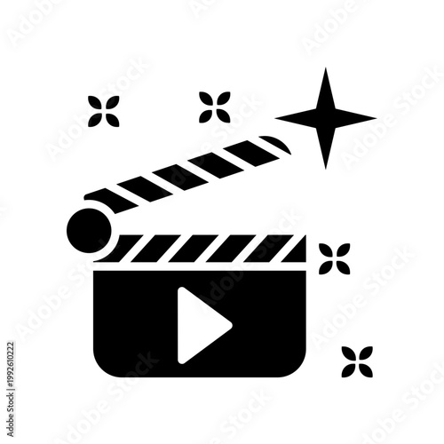 Clapper Film icon design template