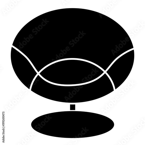 Retro Round Chair Silhouette