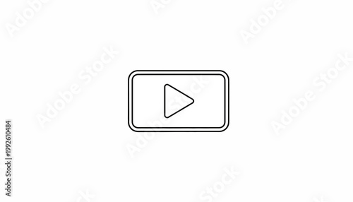 Play Button Icon, Simple Vector Graphic for Media Playback and Online Video