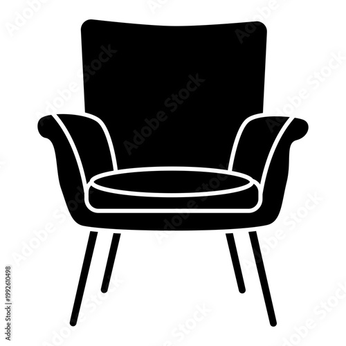 Padded Lounge Chair Silhouette