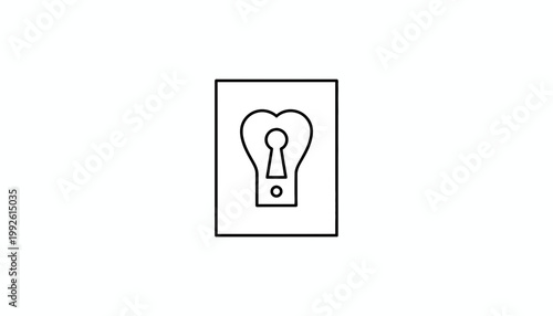 Heart Shaped Keyhole Icon, Love Lock, Secret, Mystery, Security, Access, Entrance, Symbol