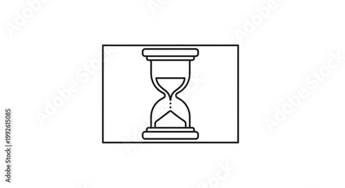 Hourglass icon, time passing, countdown, deadline, vintage sand clock symbol