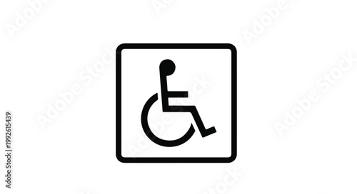 Wheelchair symbol provides a clear visual indicator for accessibility and inclusive building design features.