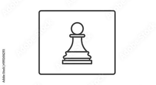 Chess Pawn Icon, Strategy Game Piece, Board Game Symbol, Minimalist Design
