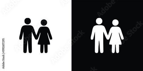 Black and white of a man and woman holding hands couple people human