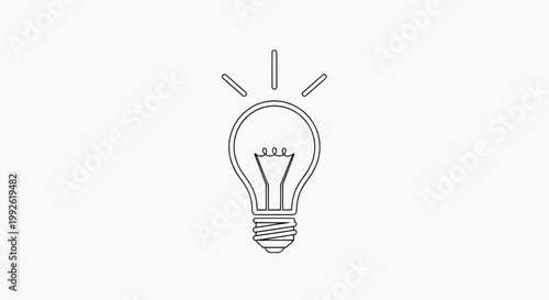 Illustration of a bright idea symbol with light rays emanating from a light bulb, representing creativity and innovation