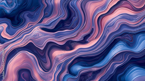 Gradient marbled flow with compressed wave layers and rich abstract depth