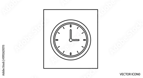 Simple Clock Icon, Time Concept, Minimalist Design, Isolated on White Background